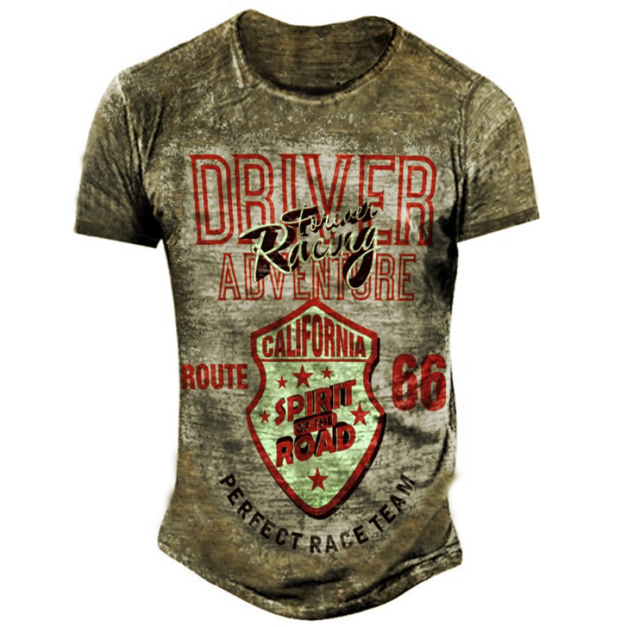 

Driver Adventure Men's Route 66 Road Trip Retro T-Shirt