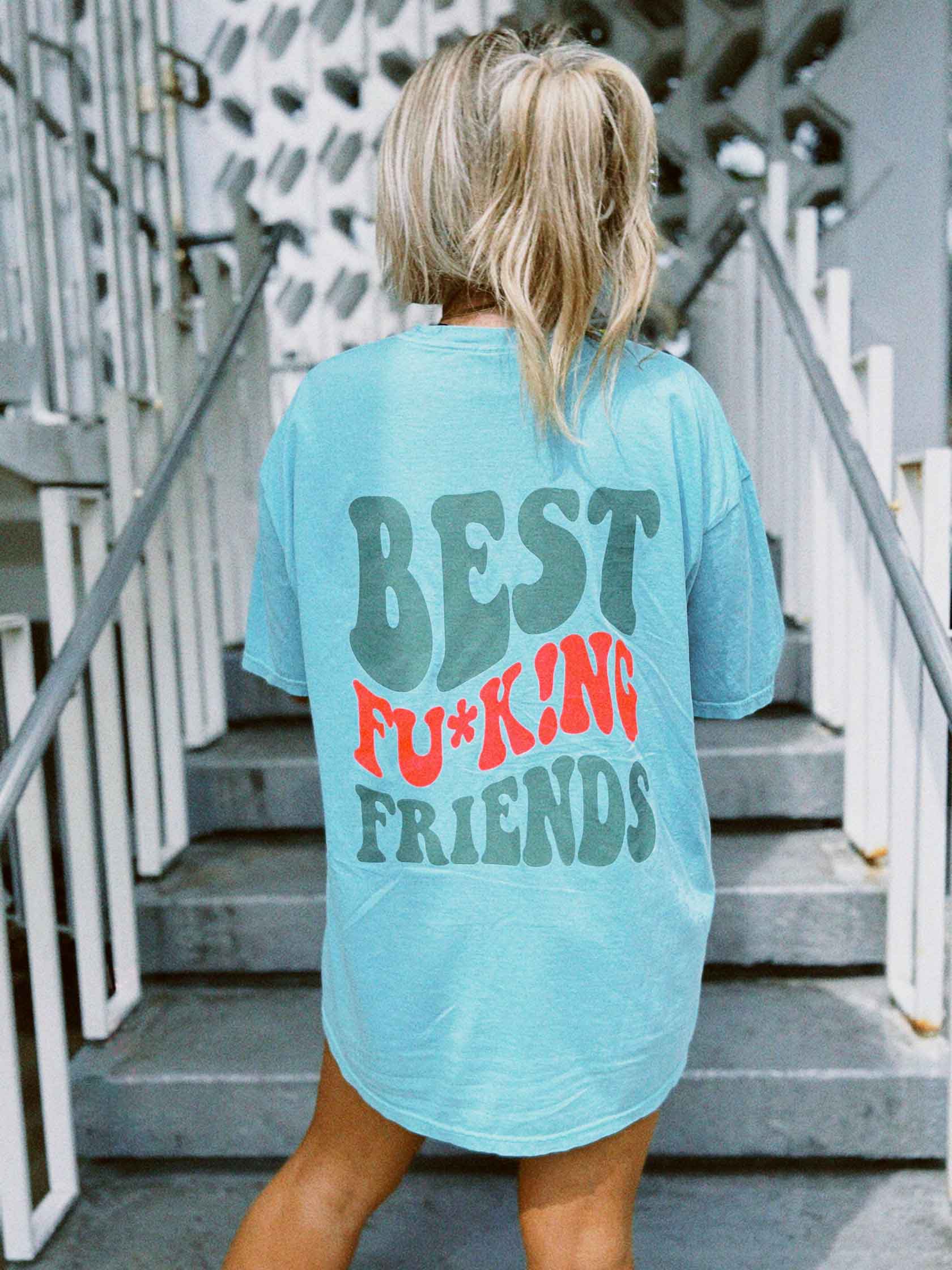 Women's Best Friends Print Chic Oversized T-shirt