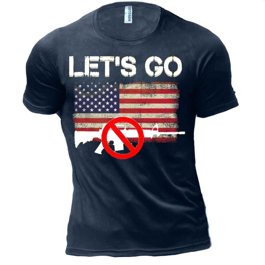 

Let's Go Guns Men's No Gun Violence Cotton Print T-Shirt