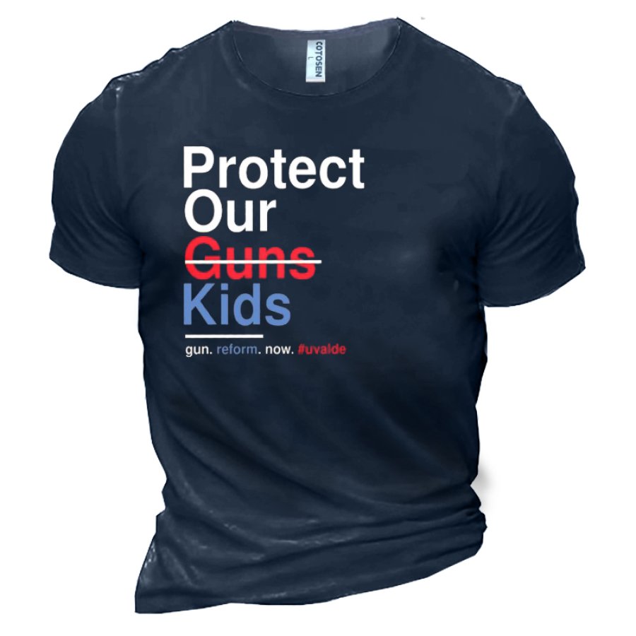 

Protect Kids Not Guns Men's No Gun Violence Cotton Print T-Shirt