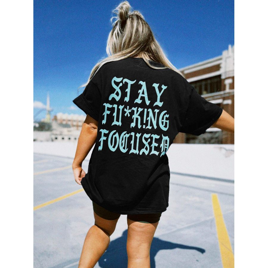 

Women's Stay Focused Print Oversized T-Shirt