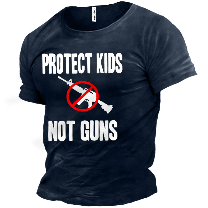 Protect Kids Not Guns Chic Men's Cotton Short Sleeve Shirt