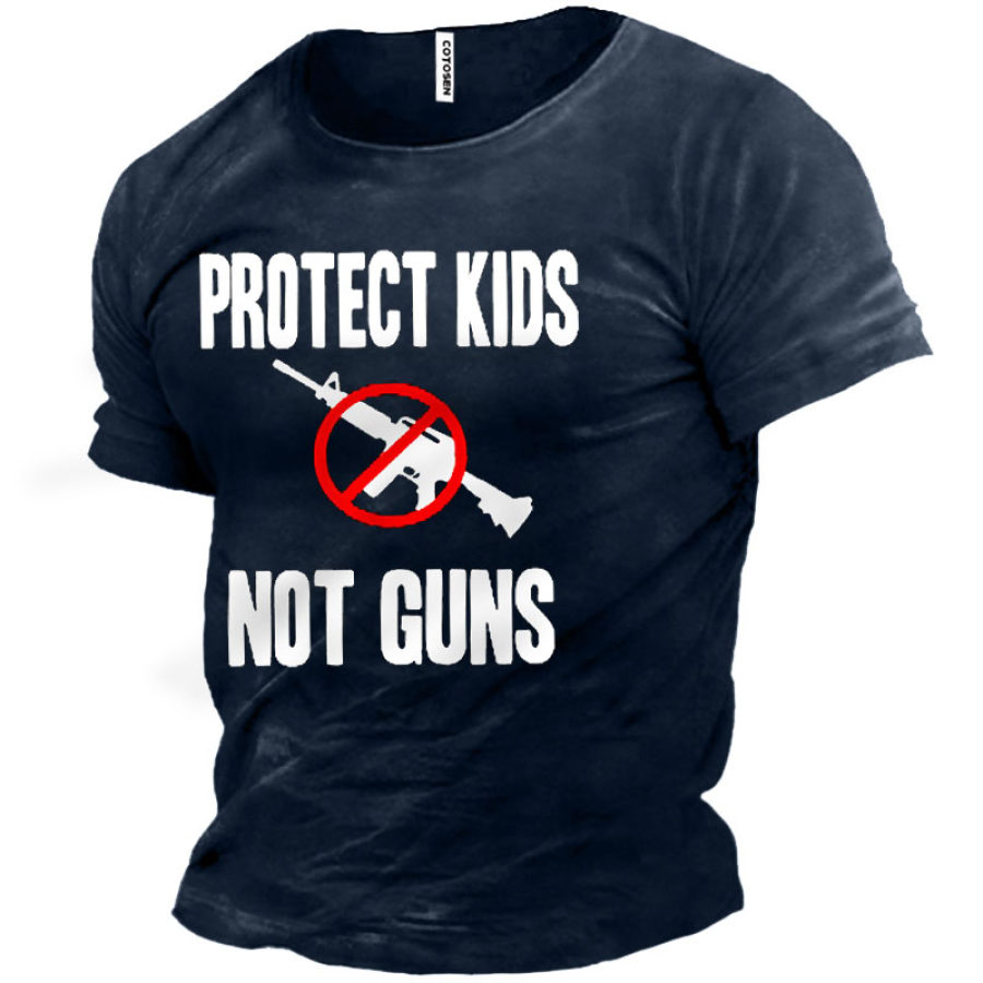 

Protect Kids Not Guns Men's Cotton Short Sleeve Shirt