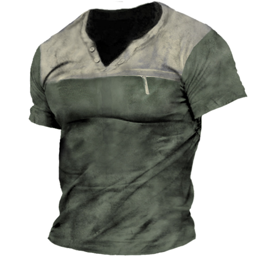 

Men's Vintage Zip Pocket V-Neck T-Shirt
