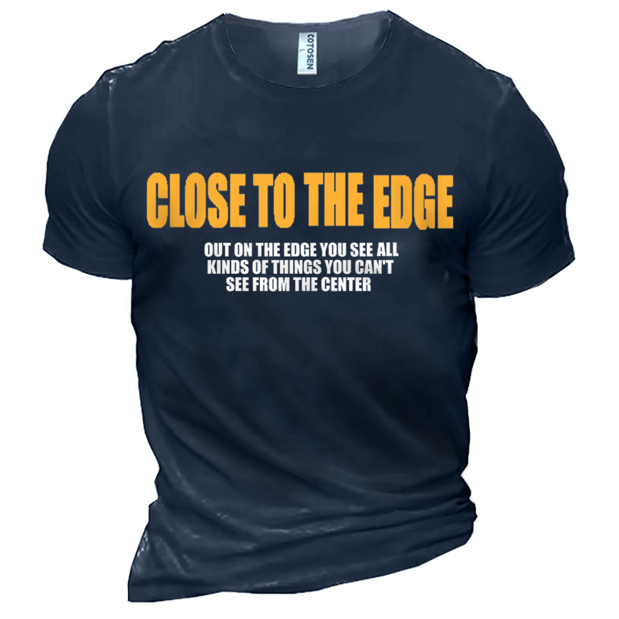 

Men's Close To The Edge Print Cotton T-Shirt