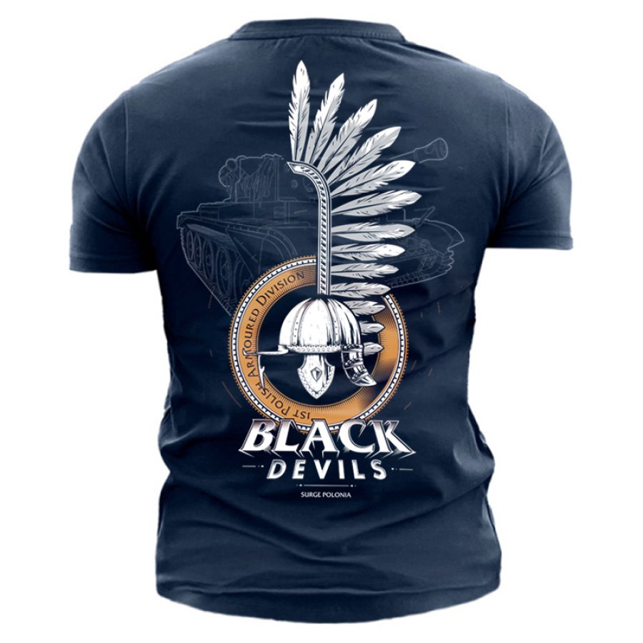 

Black Devils Men's Tank Vintage Totem Cotton T-Shirt