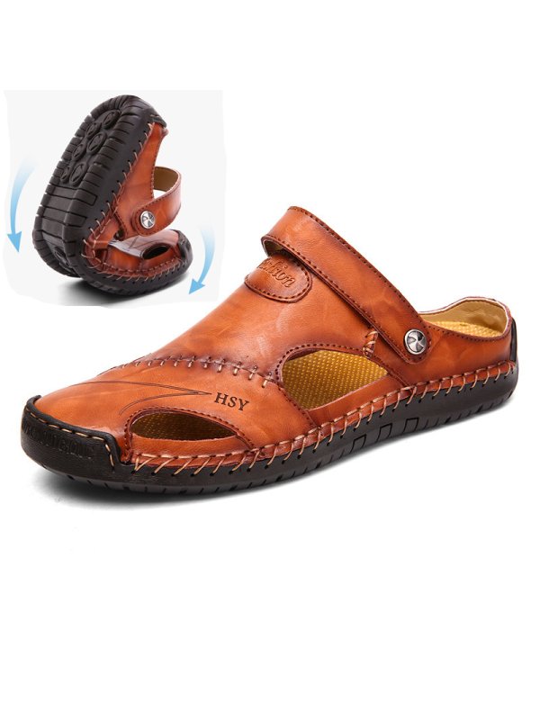 Men's Genuine Leather Two Wear Beach Sandals