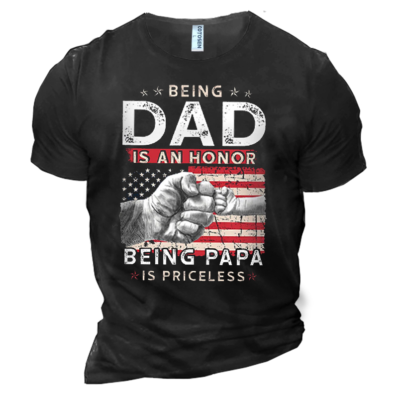Being Dad Is An Chic Honor Men's Cotton T-shirt