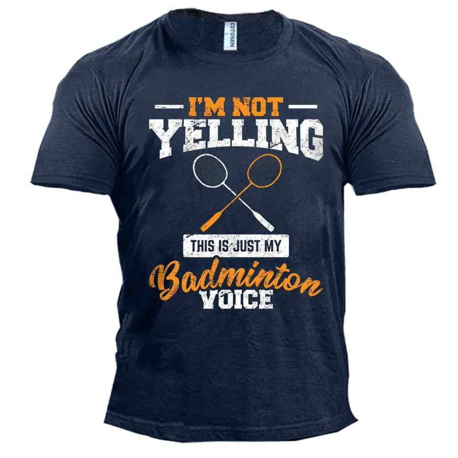 

Men's Outdoor Badminton Print Cotton T-Shirt