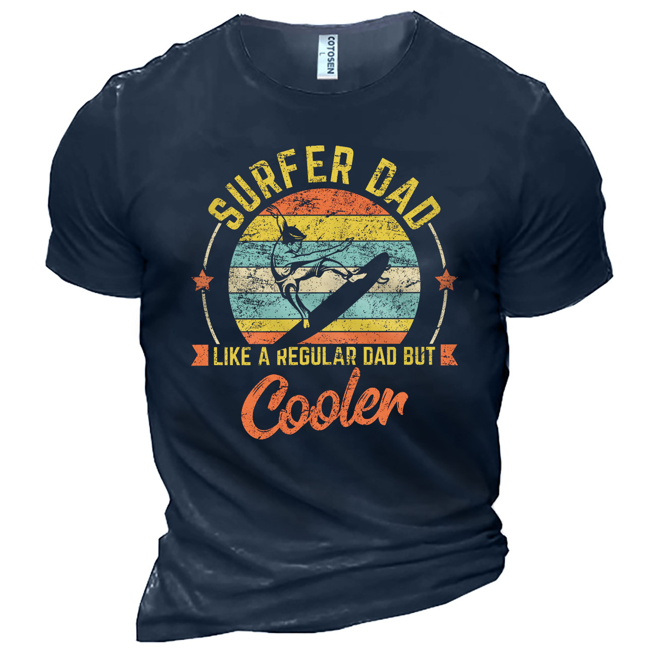 Men's Outdoor Surfer Dad Print Chic Cotton T-shirt