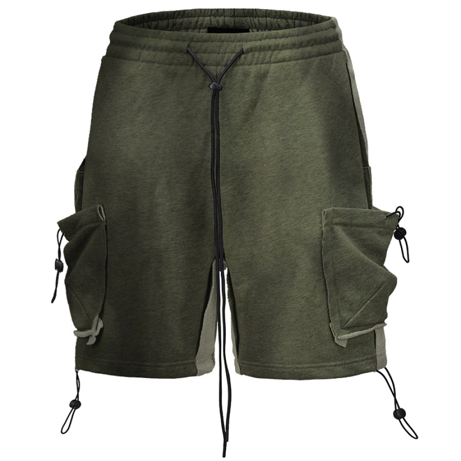 

Men's Outdoor Pocket Design Contrast Color Drawstring Tactical Casual Shorts