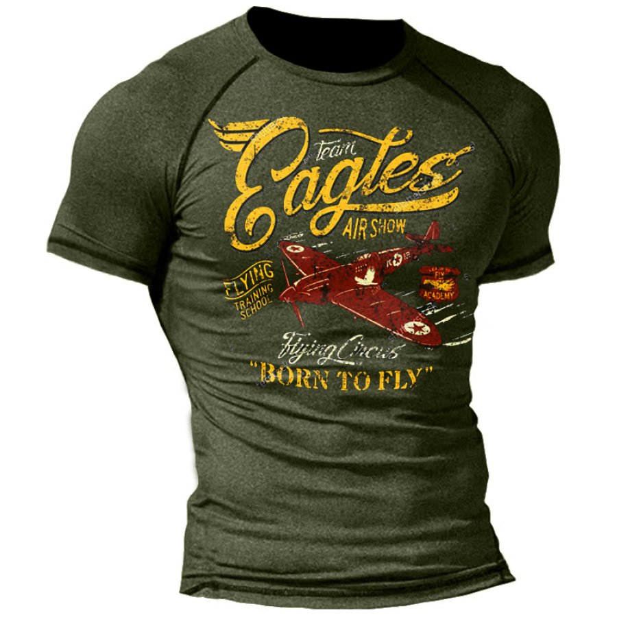

Men's Military Aircraft Vintage Print T-Shirt