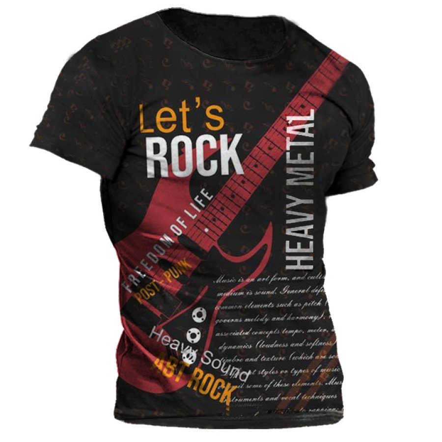 

Let's Rock Men's Heavy Metal Vintage T-Shirt