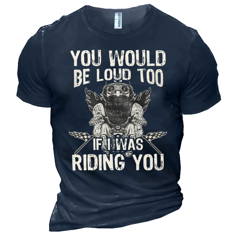 

Men's Outdoor Riding Motorcycle Print Cotton T-Shirt
