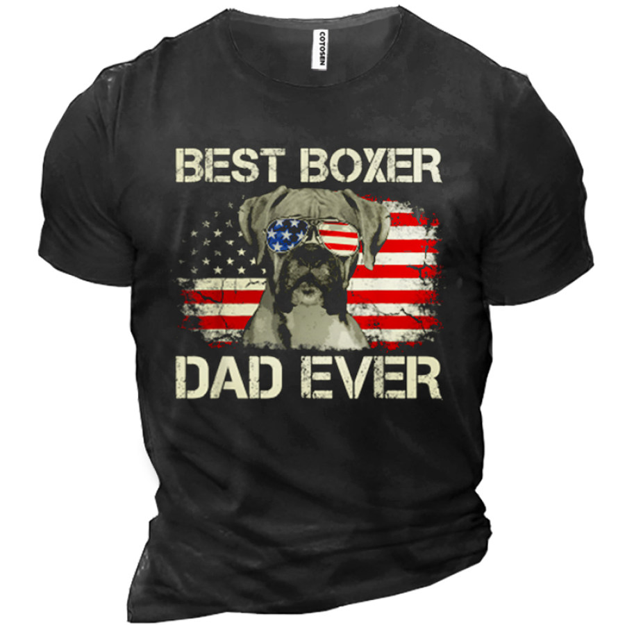 

Best Bonus Dad Ever American Flag Men's Cotton Tee