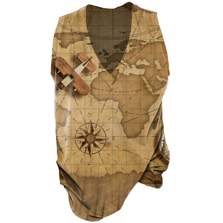 

Vintage Nautical Map Print Men's Tank Top