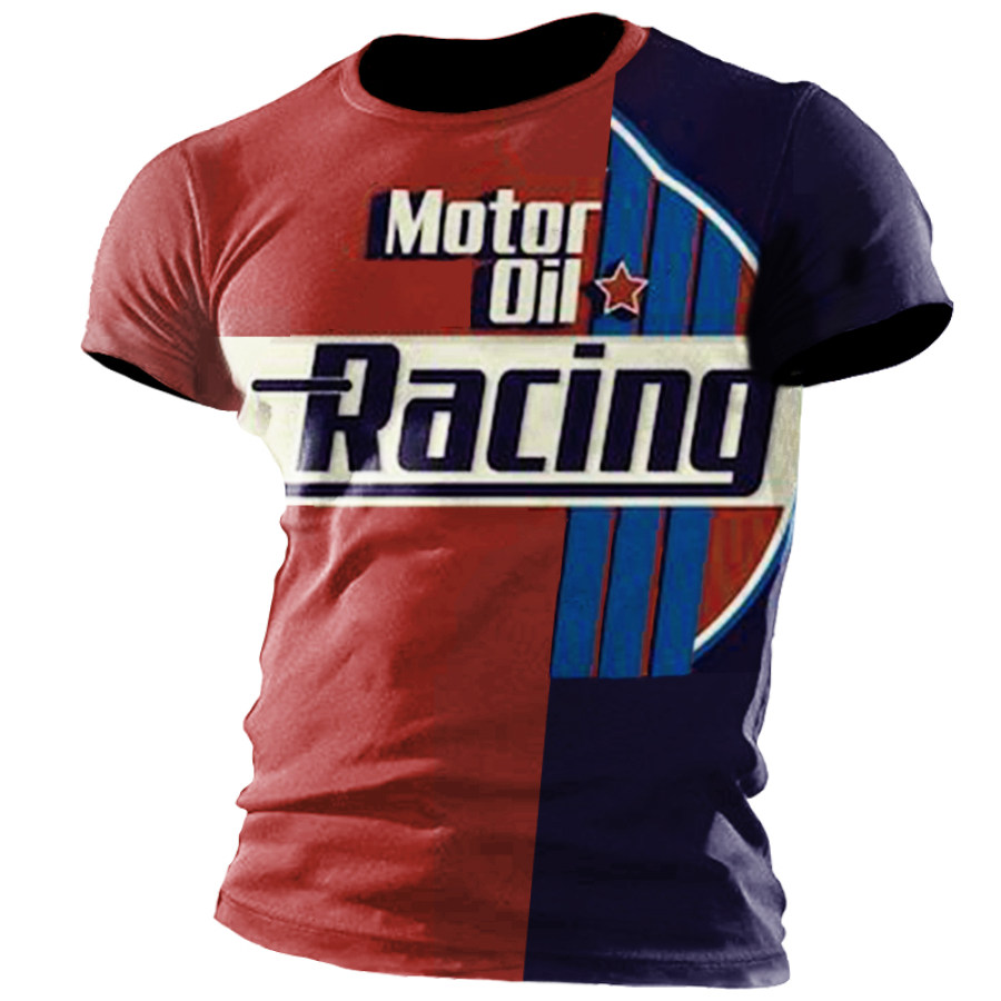 

Men's Outdoor Motor Oil Racing Print T-Shirt