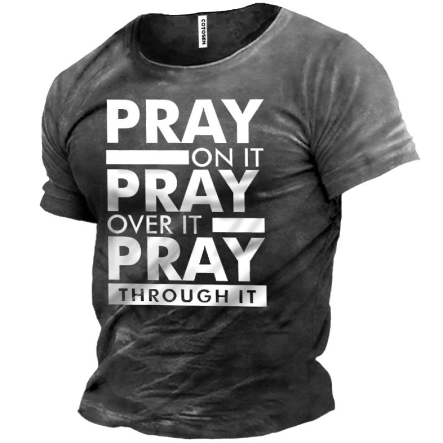 

Men's Pray On It Print Cotton T-Shirt