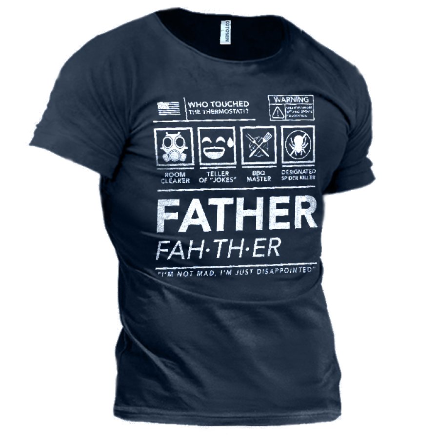 

Men's Father Gift Cotton Print T-Shirt