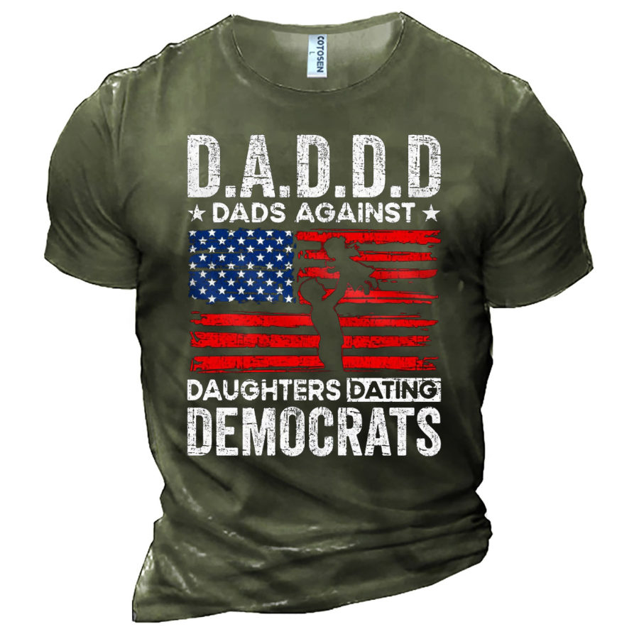 Men's Dads Against Daughters Dating Democrats Cotton T-Shirt