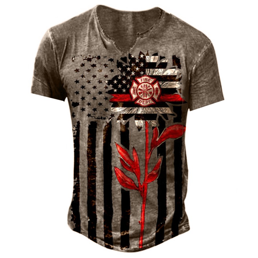 

Men's Flag Chrysanthemum Fire Alarm T-Shirt