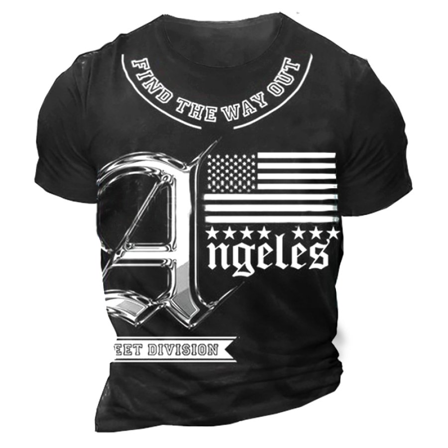 

Find The Way Out Men's Flag 1776 Print T-Shirt