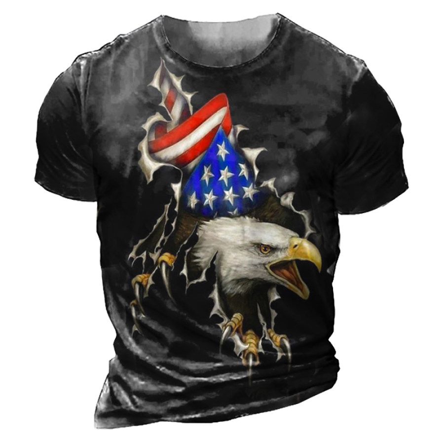 

Men's American Flag Eagle 3D Print T-Shirt