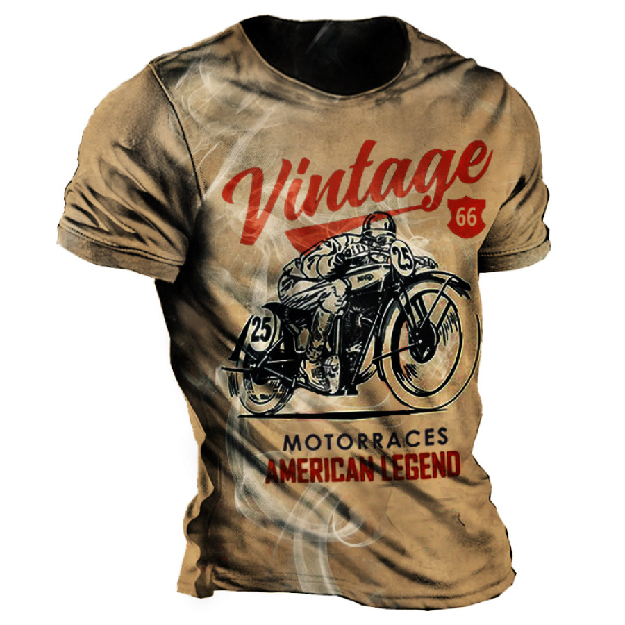 

Men's Vintage 66 Motorraces Motorcycle Print T-Shirt