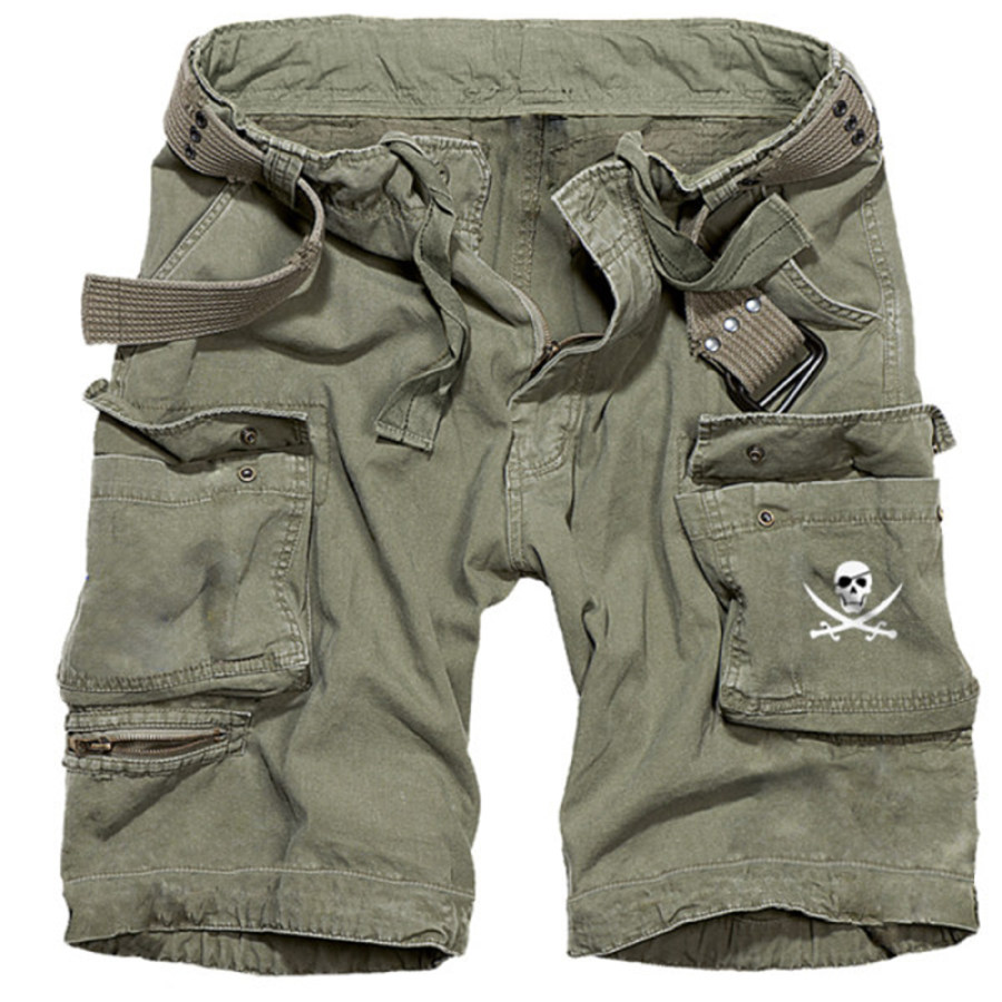 

Nautical Skull Men's Outdoor Multi Pocket Design Tooling Tactical Shorts