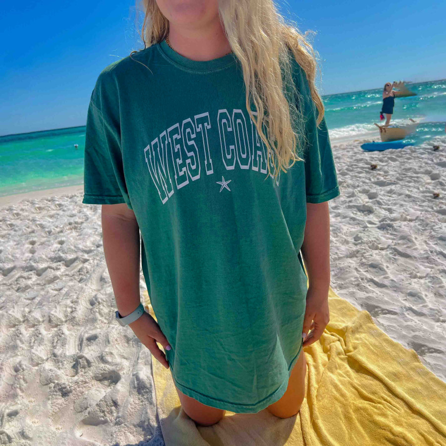 

Women's West Coast Beach Cotton Oversized T-Shirt