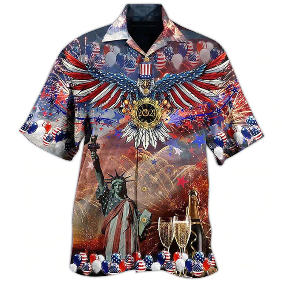 

Men's Flag Short Sleeve Beach Shirt