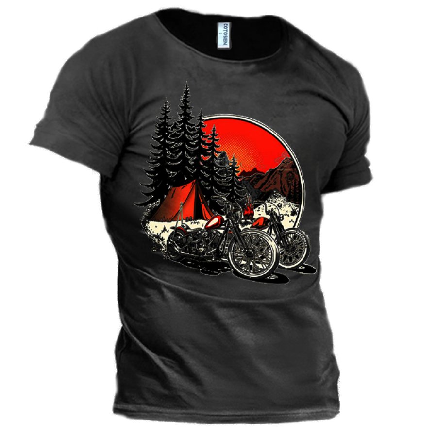 Men's Motorcycle Road Travel Cotton T-Shirt