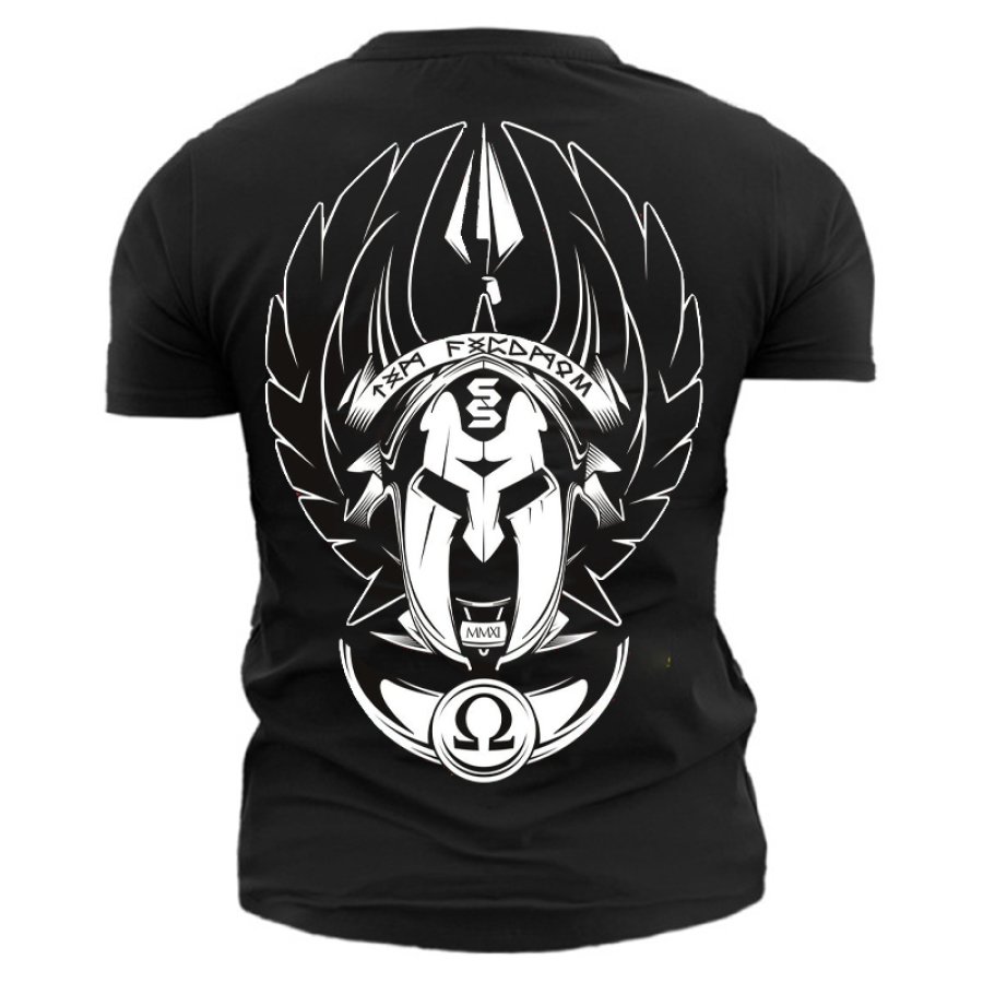 

Men's Spartan Print Cotton T-Shirt