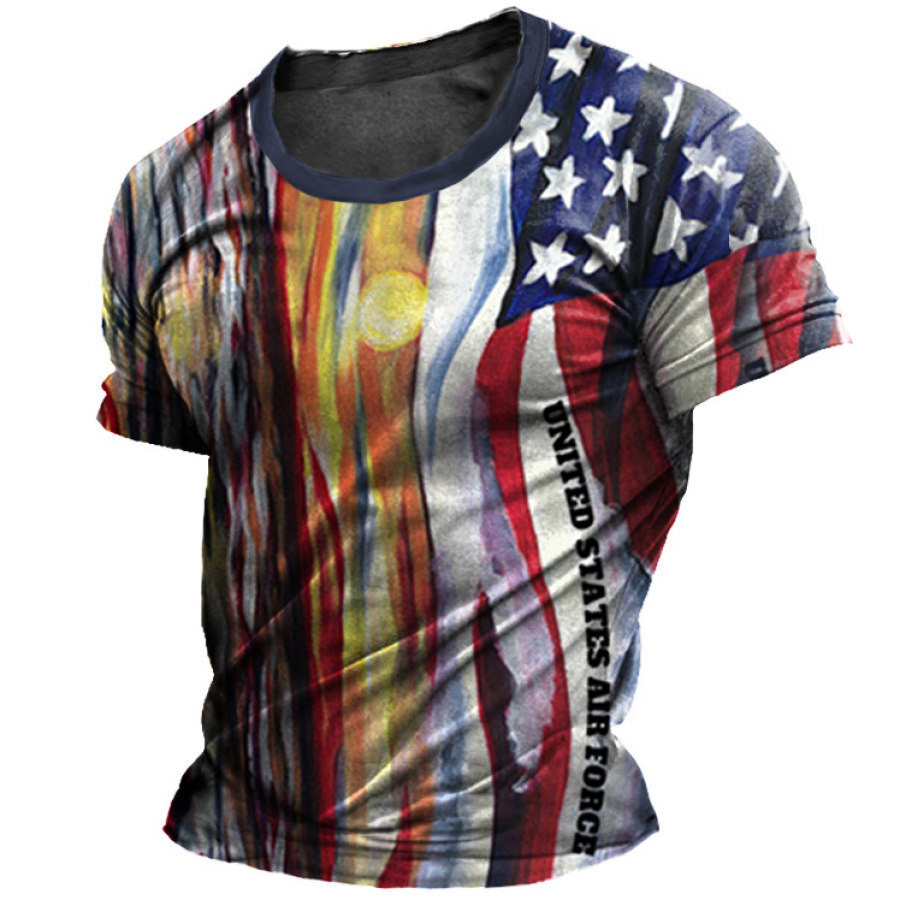 

Men's Outdoor Air Force American Flag Print T-Shirt