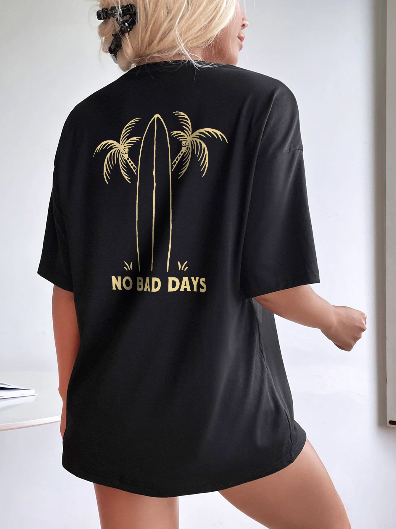Women's No Bad Days Print Chic Loose T-shirt
