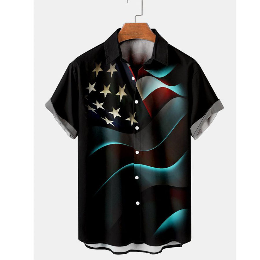 

Men's Flag Short Sleeve Beach Shirt