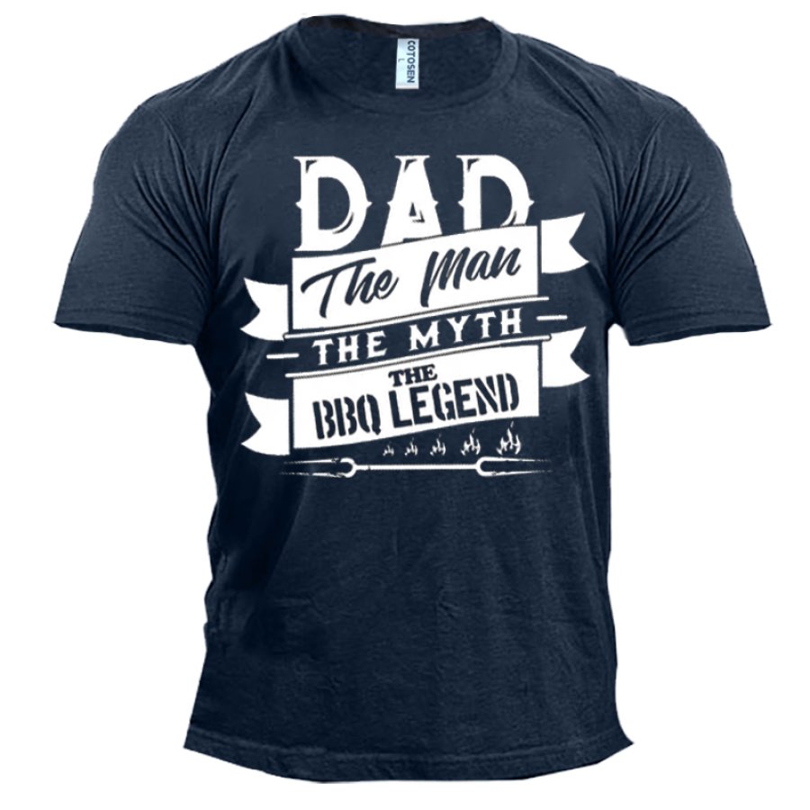 

The Man The Myth The BBQ Men's DAD Cotton Print T-Shirt