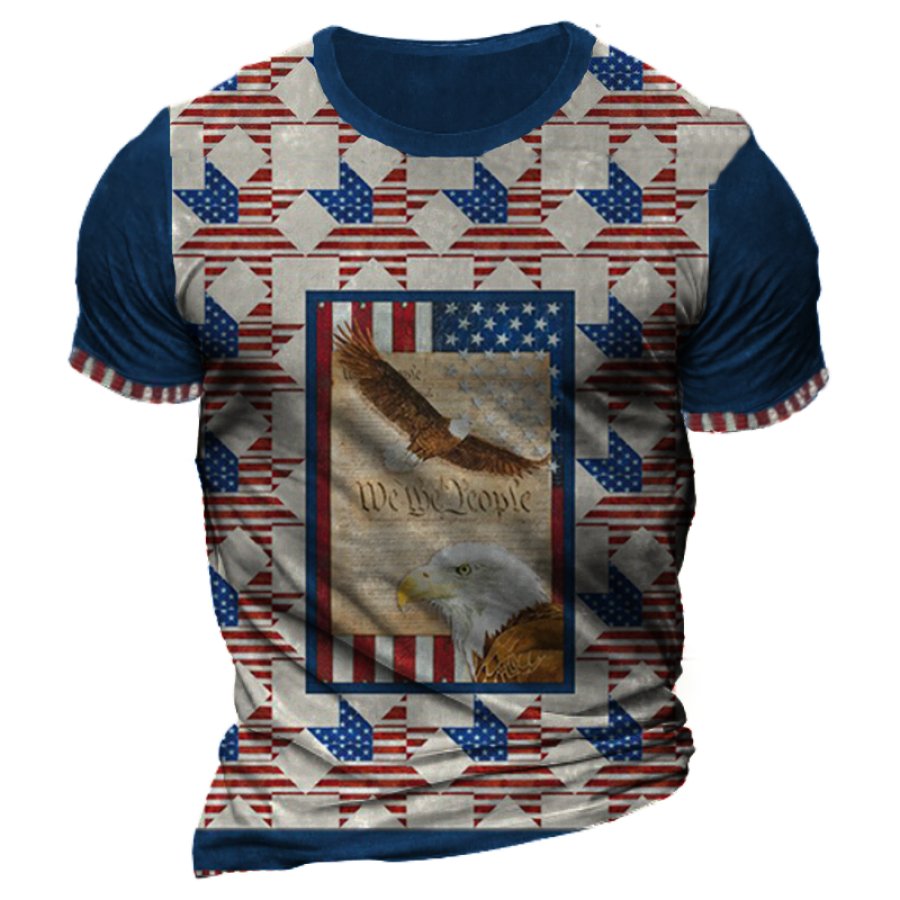 

We THe People Men's Flag Eagle Print T-Shirt