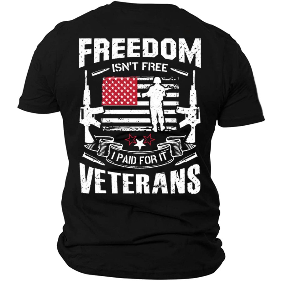 

Men's Veteran Freedom Military Print Cotton T-Shirt