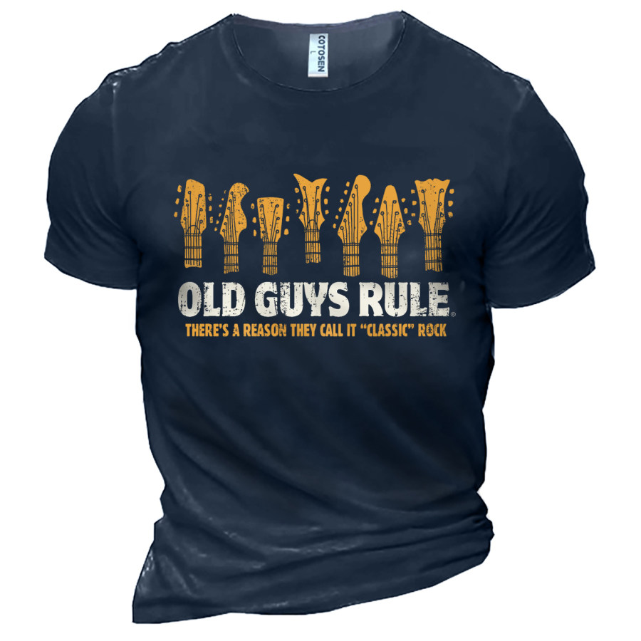 Old Guys Rule Classic Rock Men's Cotton T-Shirt