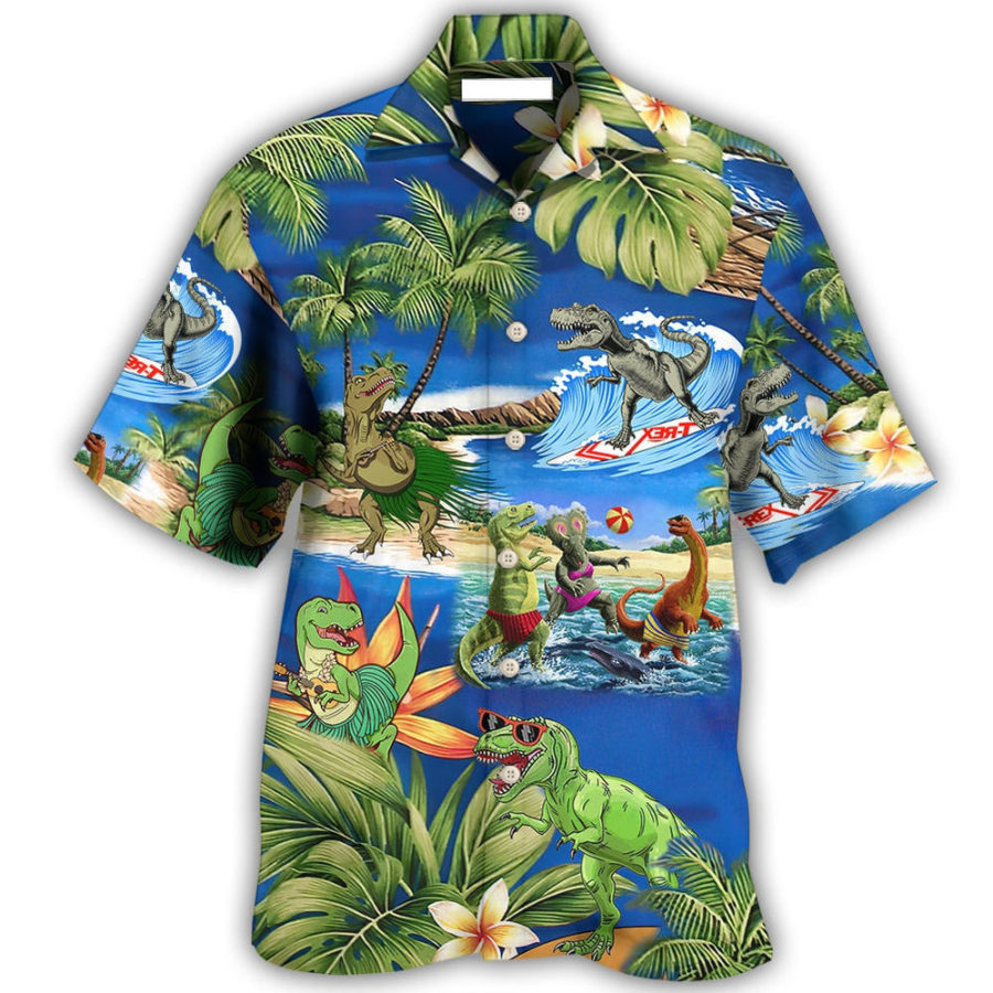 

Men's Coconut Dinosaur Beach Short Sleeve Shirt