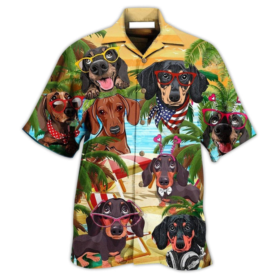 Men's Coconut Dog Beach Short Sleeve Shirt