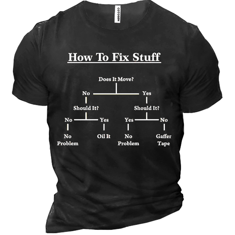 How To Fix Stuff Chic Men's Short Sleeve T-shirt