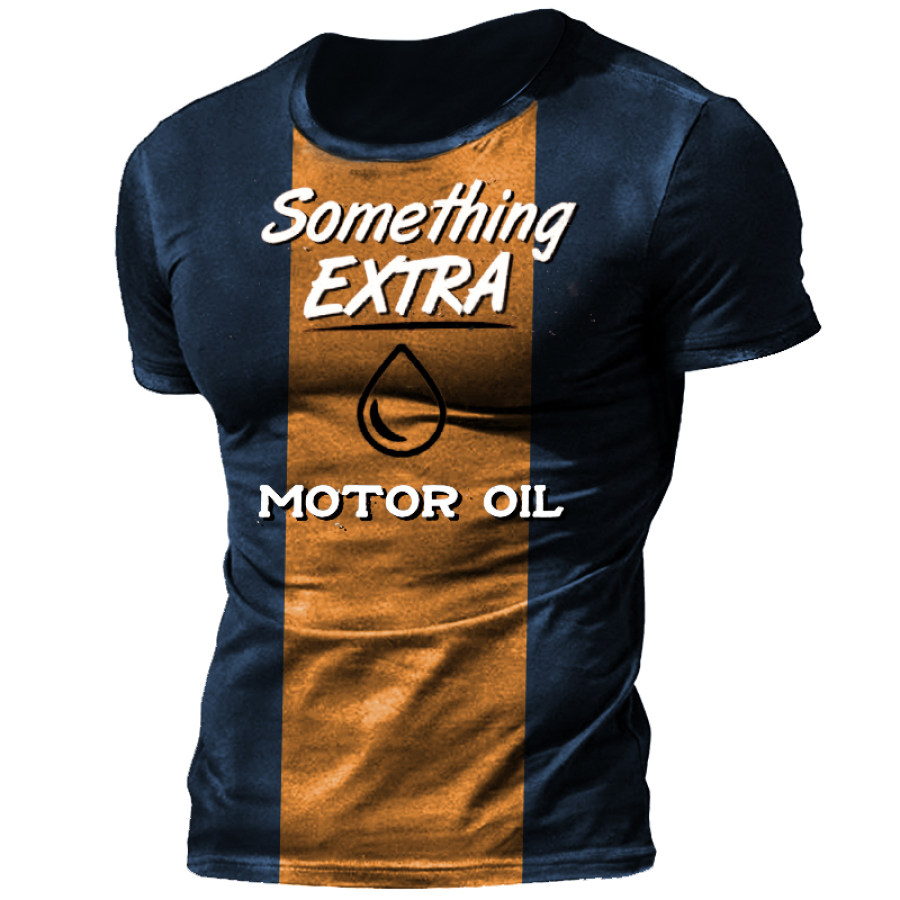 

Men's Outdoor Motor Oil Contrast Print T-Shirt