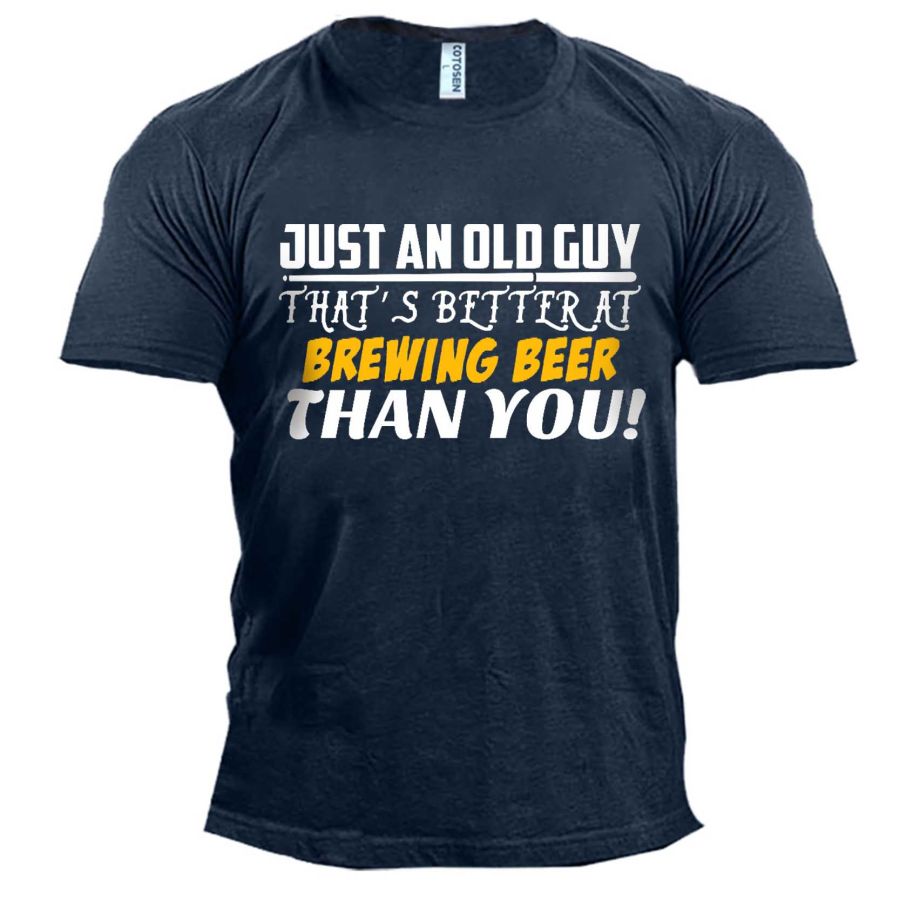 

Old Guy Brewing Beer Men's Cotton T-Shirt