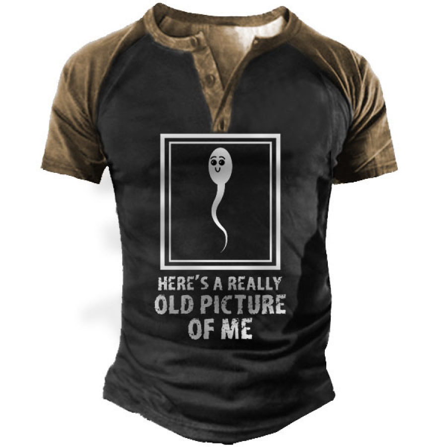 

Funny Old Man Men's Henley Short Sleeve T-Shirt