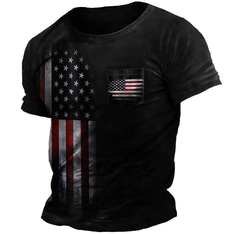Men's Flag Short Sleeve Chic T-shirt