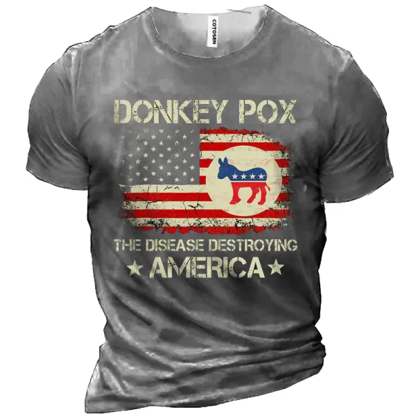 Donkey Pox The Disease Destroying America Men's Cotton Tee - Blaroken.com 