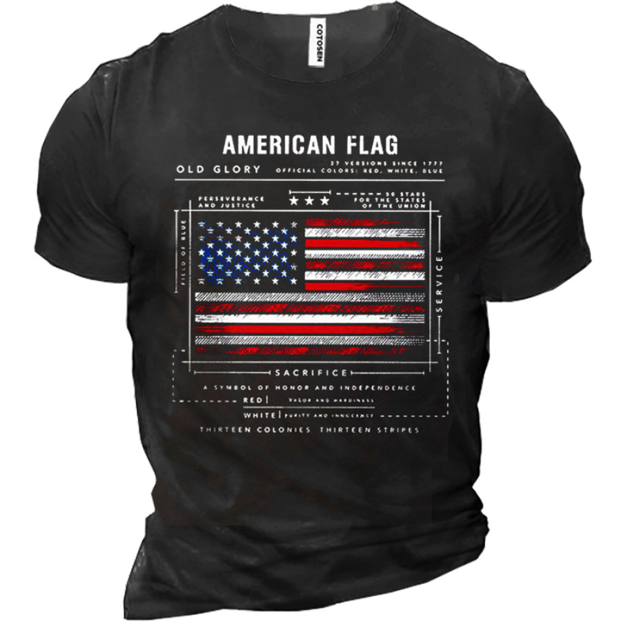 

American Flag Men's Casual Cotton T-Shirt