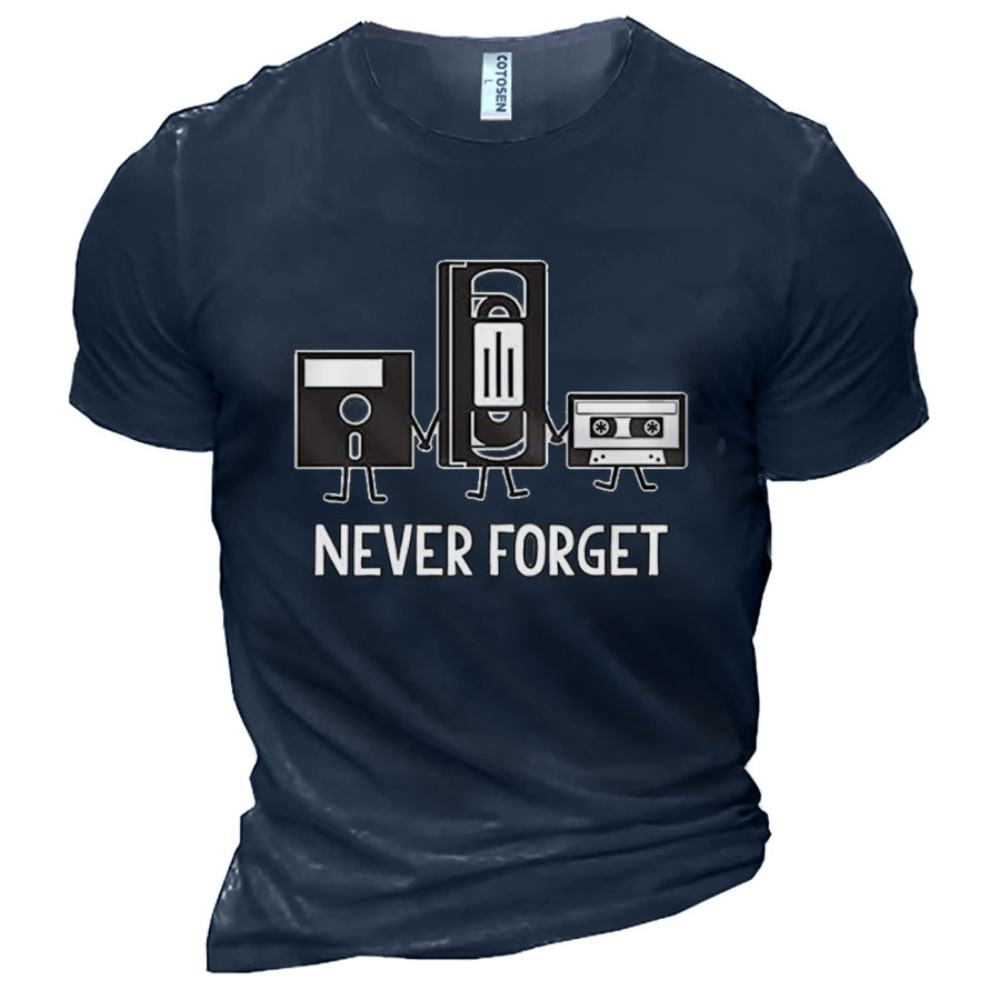 

Never Forget Cassette Tape Men's Cotton T-Shirt